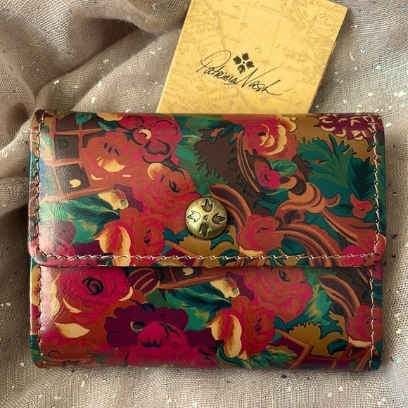 Brand New Patricia Nash Genuine Leather Rustic Nature Chianni Card Holder Wallet - Picture 1 of 16